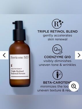 Perricone MD Triple Retinol Renewal Serum - Brown & Black Bottle